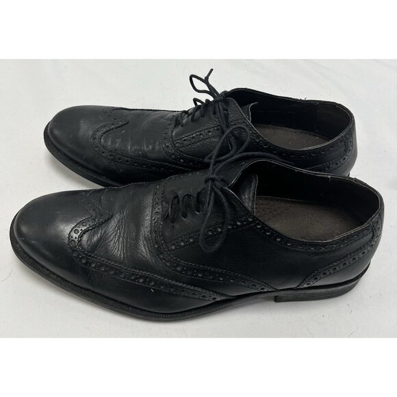 VTG Cole Haan Go To Wingtip Oxford Mens 10M Black Leather Derby Dress Shoes ?